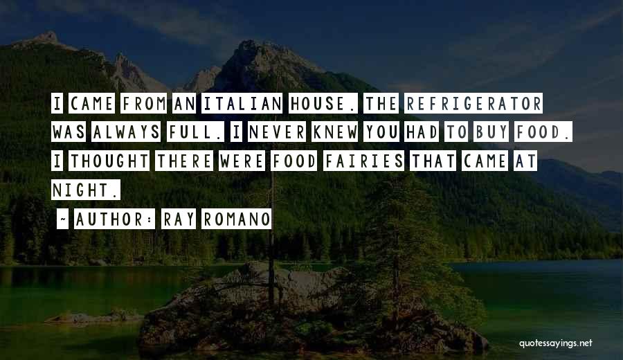 Ray Romano Quotes: I Came From An Italian House. The Refrigerator Was Always Full. I Never Knew You Had To Buy Food. I