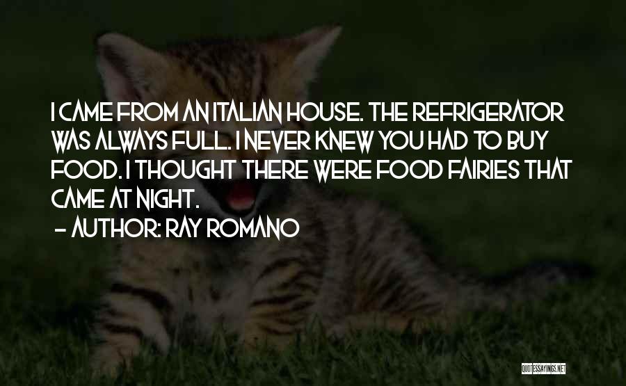Ray Romano Quotes: I Came From An Italian House. The Refrigerator Was Always Full. I Never Knew You Had To Buy Food. I