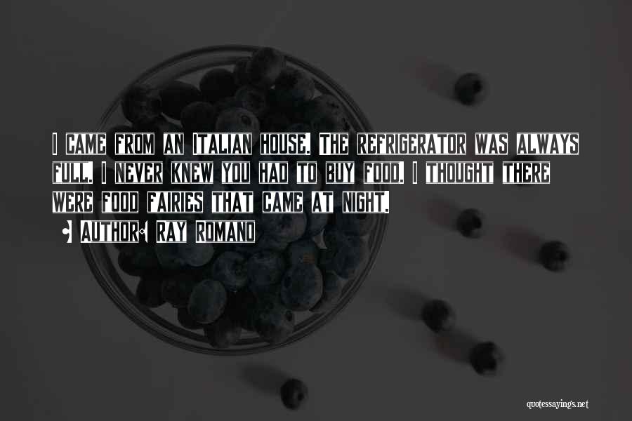 Ray Romano Quotes: I Came From An Italian House. The Refrigerator Was Always Full. I Never Knew You Had To Buy Food. I