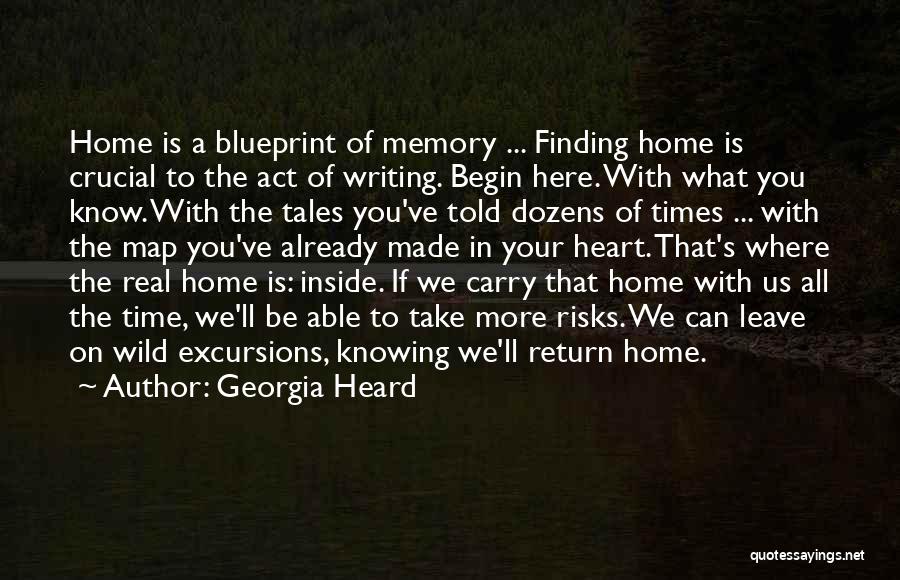 Georgia Heard Quotes: Home Is A Blueprint Of Memory ... Finding Home Is Crucial To The Act Of Writing. Begin Here. With What