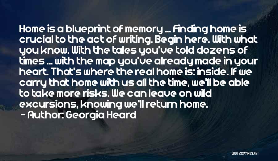 Georgia Heard Quotes: Home Is A Blueprint Of Memory ... Finding Home Is Crucial To The Act Of Writing. Begin Here. With What