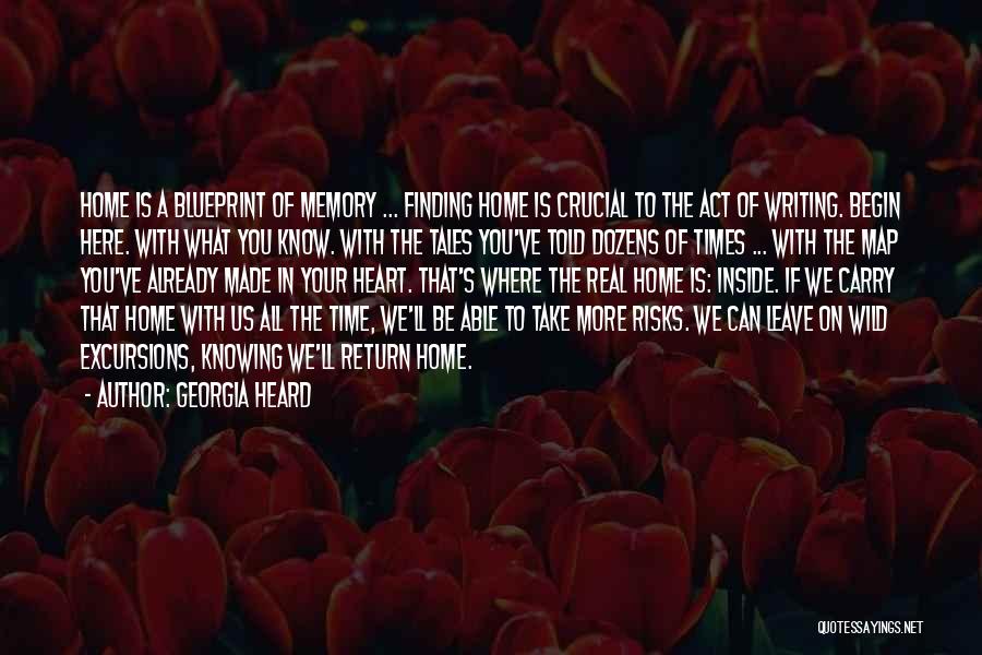 Georgia Heard Quotes: Home Is A Blueprint Of Memory ... Finding Home Is Crucial To The Act Of Writing. Begin Here. With What