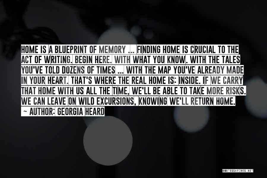 Georgia Heard Quotes: Home Is A Blueprint Of Memory ... Finding Home Is Crucial To The Act Of Writing. Begin Here. With What