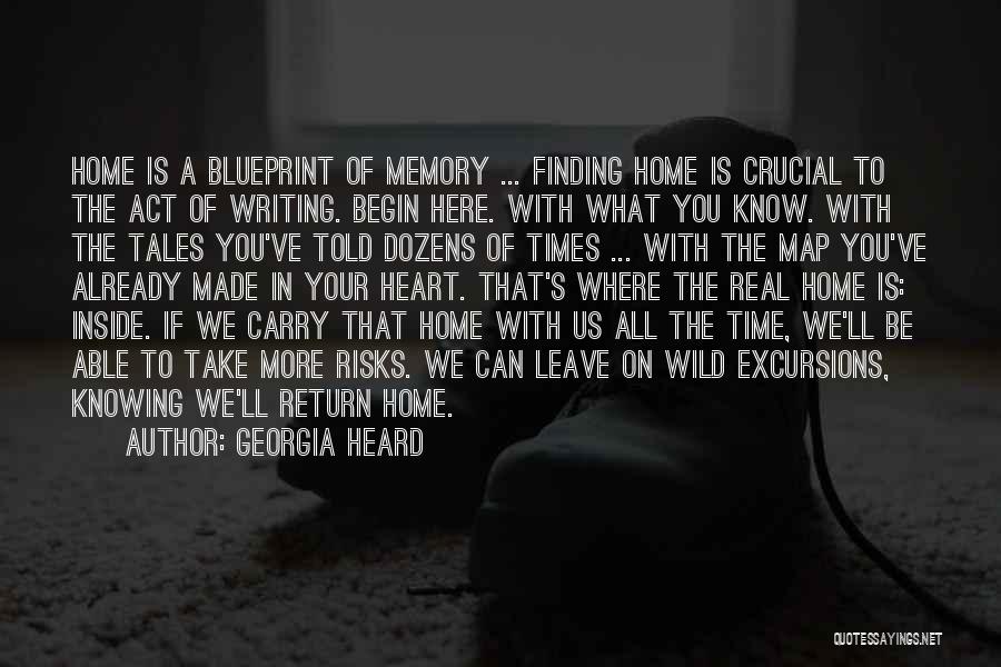 Georgia Heard Quotes: Home Is A Blueprint Of Memory ... Finding Home Is Crucial To The Act Of Writing. Begin Here. With What