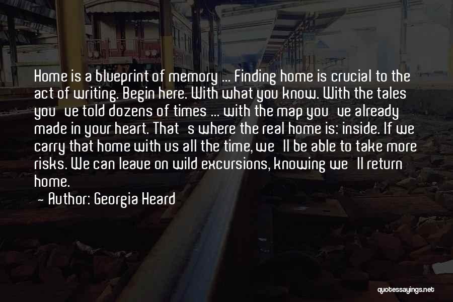 Georgia Heard Quotes: Home Is A Blueprint Of Memory ... Finding Home Is Crucial To The Act Of Writing. Begin Here. With What