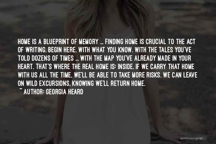 Georgia Heard Quotes: Home Is A Blueprint Of Memory ... Finding Home Is Crucial To The Act Of Writing. Begin Here. With What