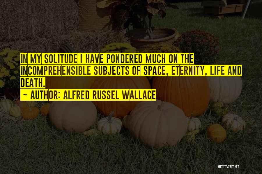 Alfred Russel Wallace Quotes: In My Solitude I Have Pondered Much On The Incomprehensible Subjects Of Space, Eternity, Life And Death.