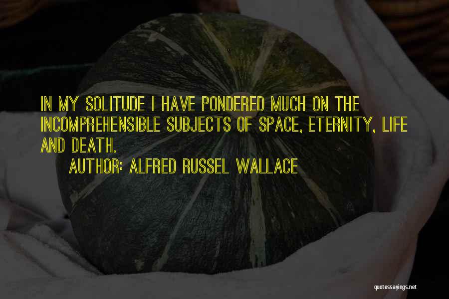 Alfred Russel Wallace Quotes: In My Solitude I Have Pondered Much On The Incomprehensible Subjects Of Space, Eternity, Life And Death.