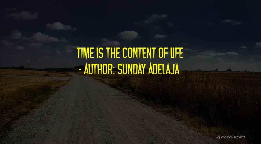 Sunday Adelaja Quotes: Time Is The Content Of Life