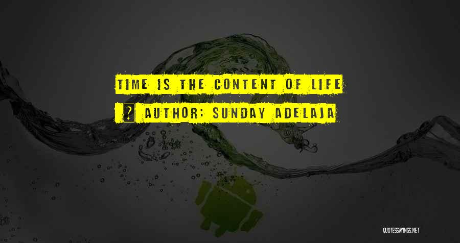 Sunday Adelaja Quotes: Time Is The Content Of Life