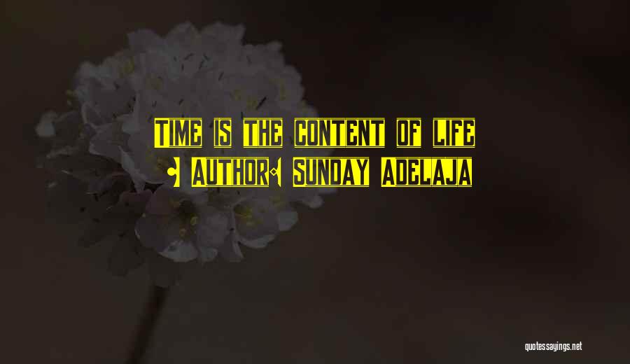 Sunday Adelaja Quotes: Time Is The Content Of Life