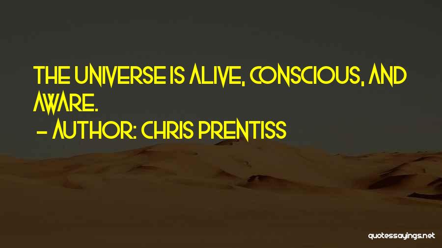 Chris Prentiss Quotes: The Universe Is Alive, Conscious, And Aware.
