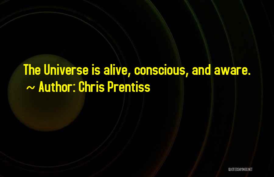 Chris Prentiss Quotes: The Universe Is Alive, Conscious, And Aware.