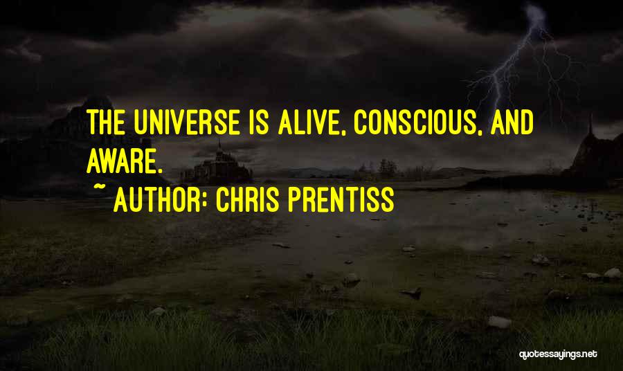Chris Prentiss Quotes: The Universe Is Alive, Conscious, And Aware.