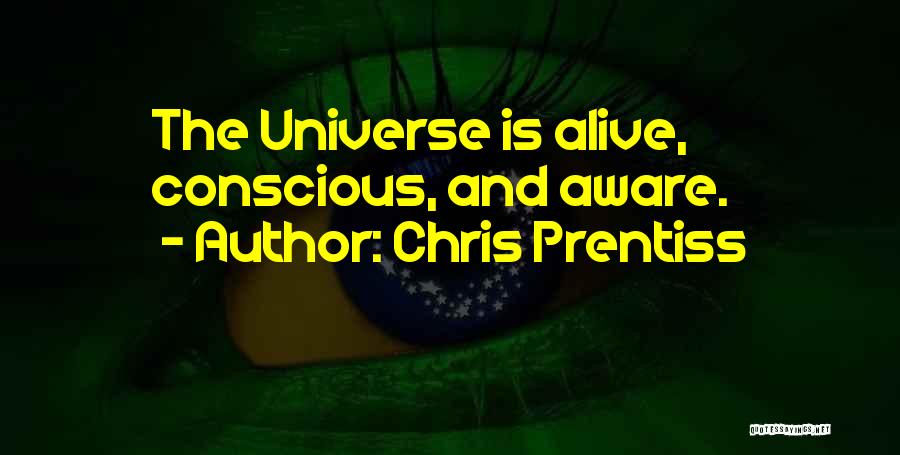 Chris Prentiss Quotes: The Universe Is Alive, Conscious, And Aware.