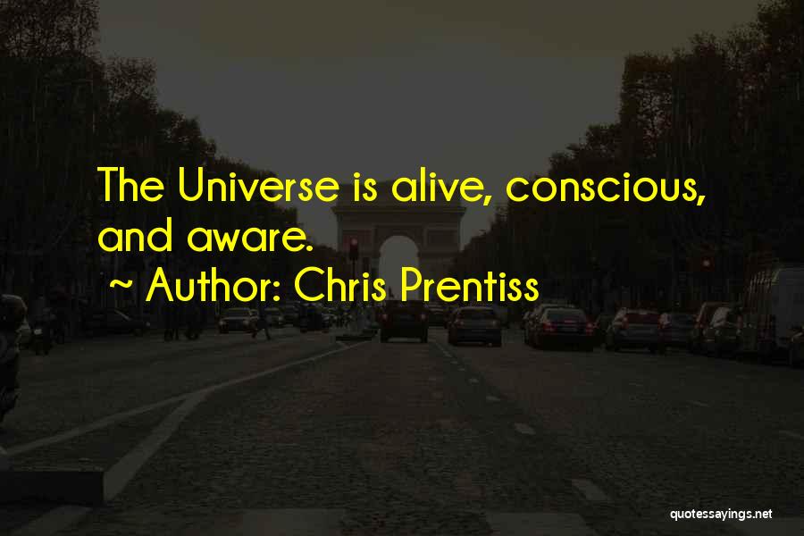 Chris Prentiss Quotes: The Universe Is Alive, Conscious, And Aware.