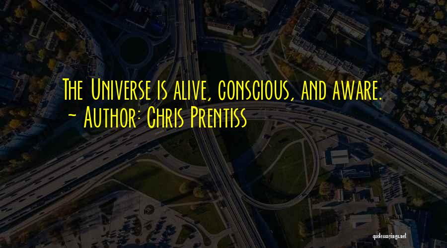 Chris Prentiss Quotes: The Universe Is Alive, Conscious, And Aware.