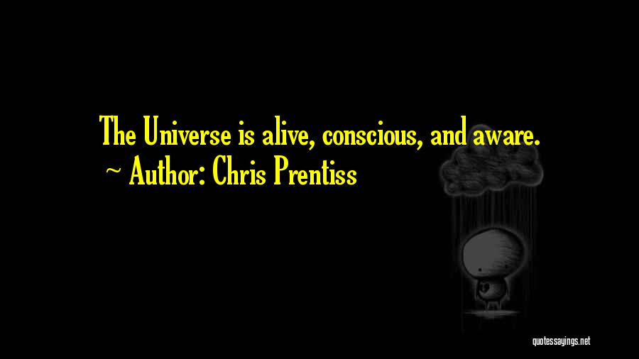 Chris Prentiss Quotes: The Universe Is Alive, Conscious, And Aware.