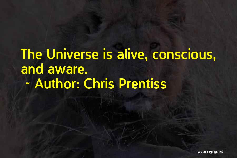Chris Prentiss Quotes: The Universe Is Alive, Conscious, And Aware.