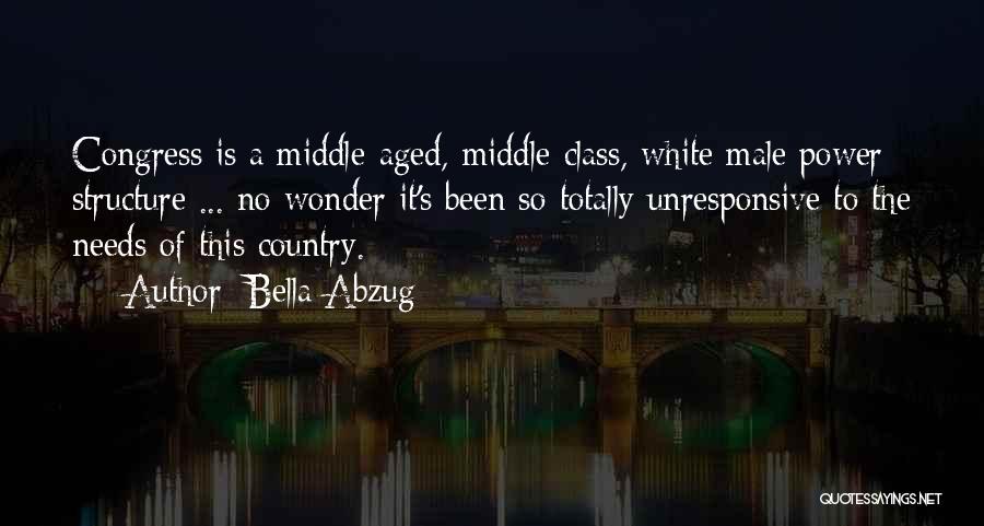 Bella Abzug Quotes: Congress Is A Middle-aged, Middle-class, White Male Power Structure ... No Wonder It's Been So Totally Unresponsive To The Needs