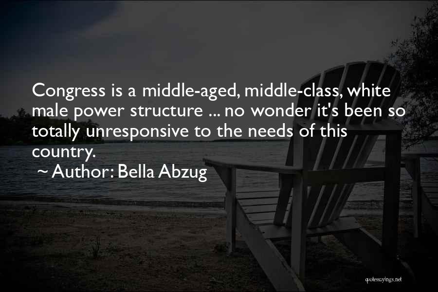 Bella Abzug Quotes: Congress Is A Middle-aged, Middle-class, White Male Power Structure ... No Wonder It's Been So Totally Unresponsive To The Needs