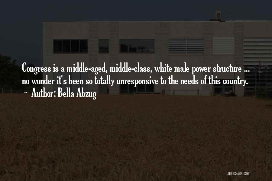 Bella Abzug Quotes: Congress Is A Middle-aged, Middle-class, White Male Power Structure ... No Wonder It's Been So Totally Unresponsive To The Needs