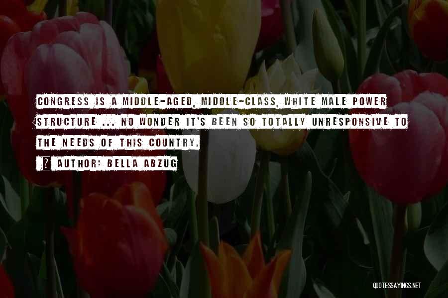 Bella Abzug Quotes: Congress Is A Middle-aged, Middle-class, White Male Power Structure ... No Wonder It's Been So Totally Unresponsive To The Needs