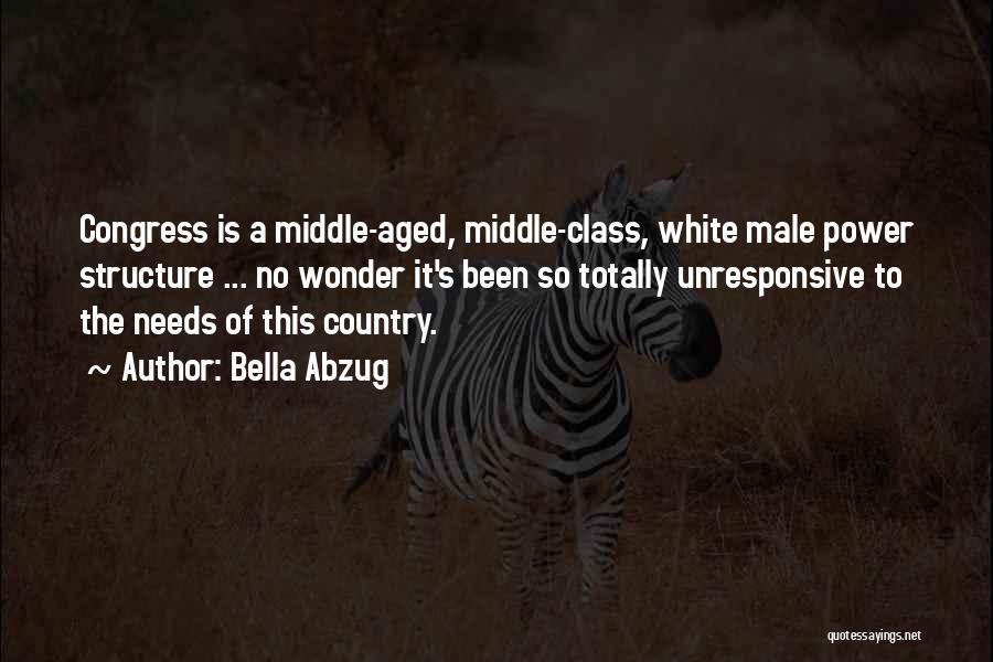 Bella Abzug Quotes: Congress Is A Middle-aged, Middle-class, White Male Power Structure ... No Wonder It's Been So Totally Unresponsive To The Needs