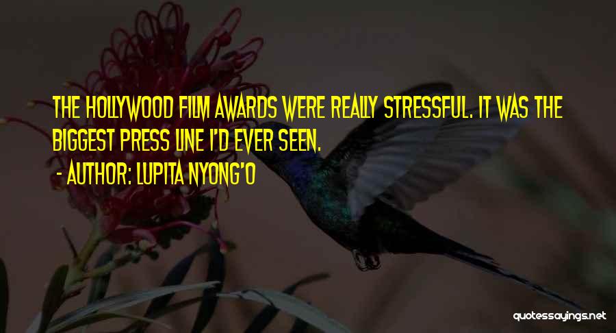 Lupita Nyong'o Quotes: The Hollywood Film Awards Were Really Stressful. It Was The Biggest Press Line I'd Ever Seen.