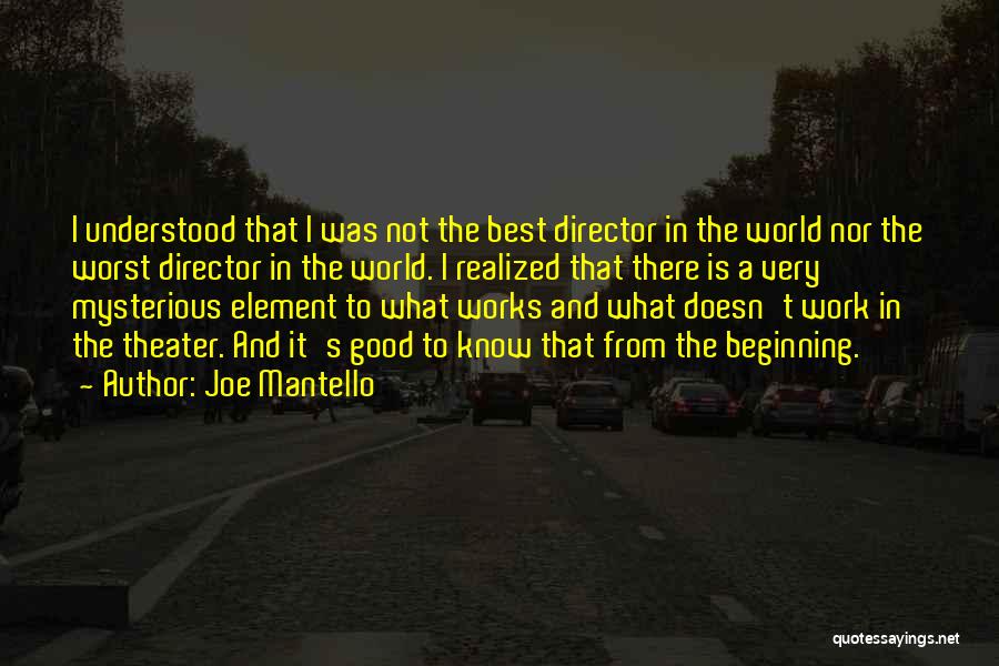 Joe Mantello Quotes: I Understood That I Was Not The Best Director In The World Nor The Worst Director In The World. I