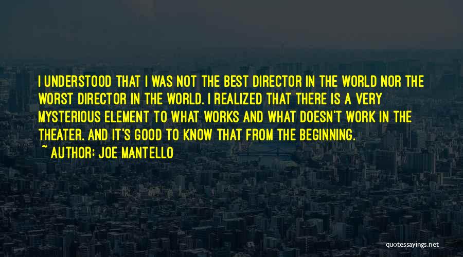 Joe Mantello Quotes: I Understood That I Was Not The Best Director In The World Nor The Worst Director In The World. I