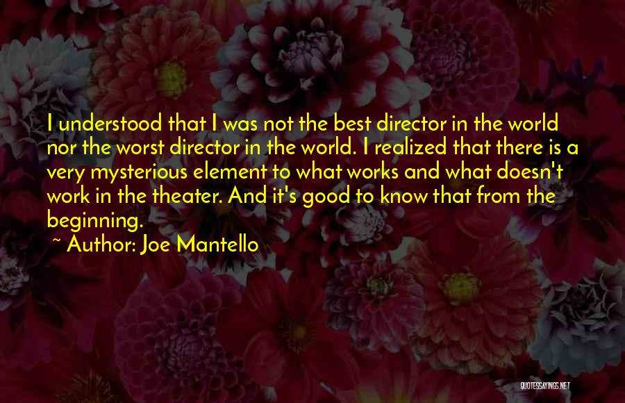 Joe Mantello Quotes: I Understood That I Was Not The Best Director In The World Nor The Worst Director In The World. I