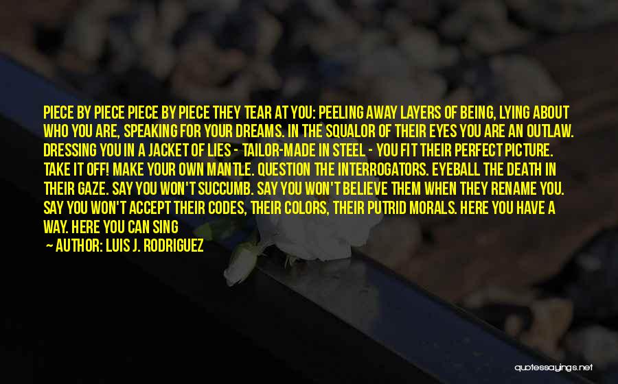 Luis J. Rodriguez Quotes: Piece By Piece Piece By Piece They Tear At You: Peeling Away Layers Of Being, Lying About Who You Are,