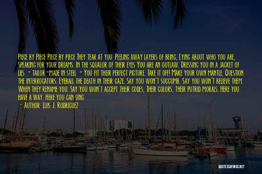 Luis J. Rodriguez Quotes: Piece By Piece Piece By Piece They Tear At You: Peeling Away Layers Of Being, Lying About Who You Are,