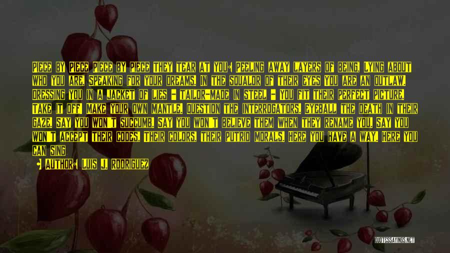 Luis J. Rodriguez Quotes: Piece By Piece Piece By Piece They Tear At You: Peeling Away Layers Of Being, Lying About Who You Are,