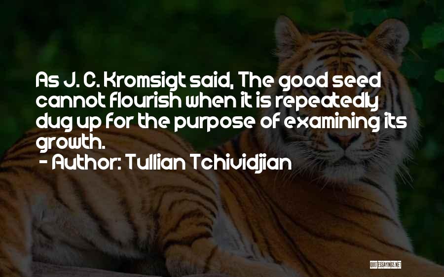 Tullian Tchividjian Quotes: As J. C. Kromsigt Said, The Good Seed Cannot Flourish When It Is Repeatedly Dug Up For The Purpose Of