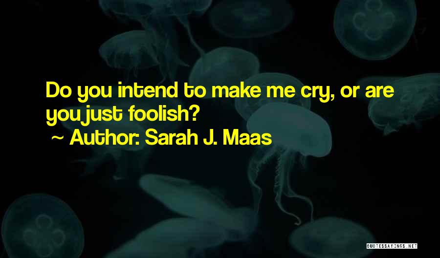 Sarah J. Maas Quotes: Do You Intend To Make Me Cry, Or Are You Just Foolish?