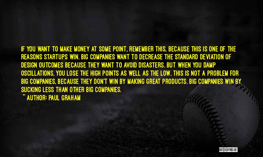 Paul Graham Quotes: If You Want To Make Money At Some Point, Remember This, Because This Is One Of The Reasons Startups Win.