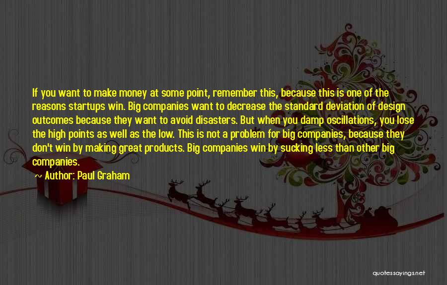 Paul Graham Quotes: If You Want To Make Money At Some Point, Remember This, Because This Is One Of The Reasons Startups Win.