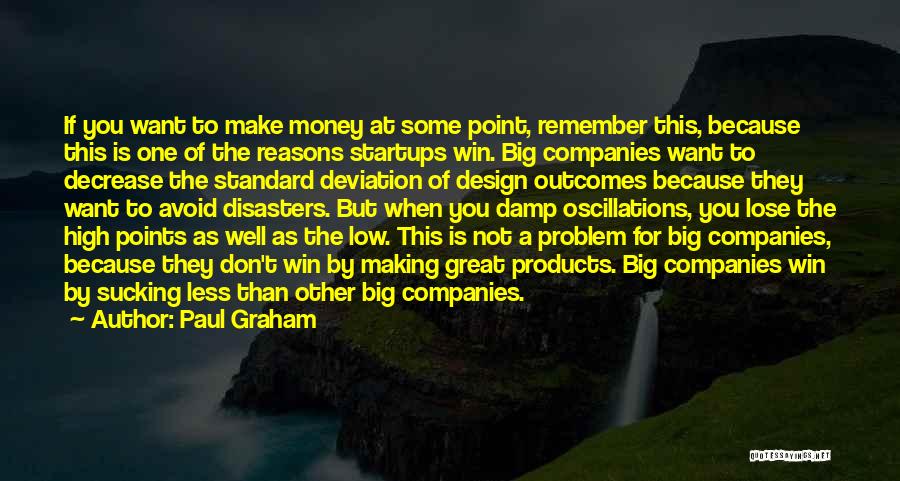 Paul Graham Quotes: If You Want To Make Money At Some Point, Remember This, Because This Is One Of The Reasons Startups Win.