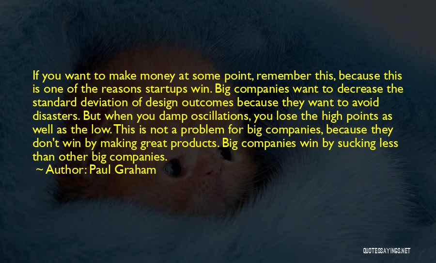 Paul Graham Quotes: If You Want To Make Money At Some Point, Remember This, Because This Is One Of The Reasons Startups Win.