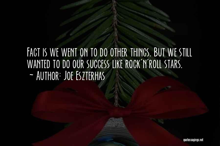 Joe Eszterhas Quotes: Fact Is We Went On To Do Other Things. But We Still Wanted To Do Our Success Like Rock'n'roll Stars.