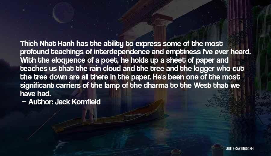 Jack Kornfield Quotes: Thich Nhat Hanh Has The Ability To Express Some Of The Most Profound Teachings Of Interdependence And Emptiness I've Ever