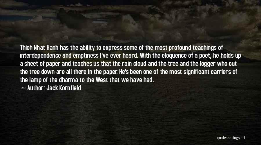 Jack Kornfield Quotes: Thich Nhat Hanh Has The Ability To Express Some Of The Most Profound Teachings Of Interdependence And Emptiness I've Ever