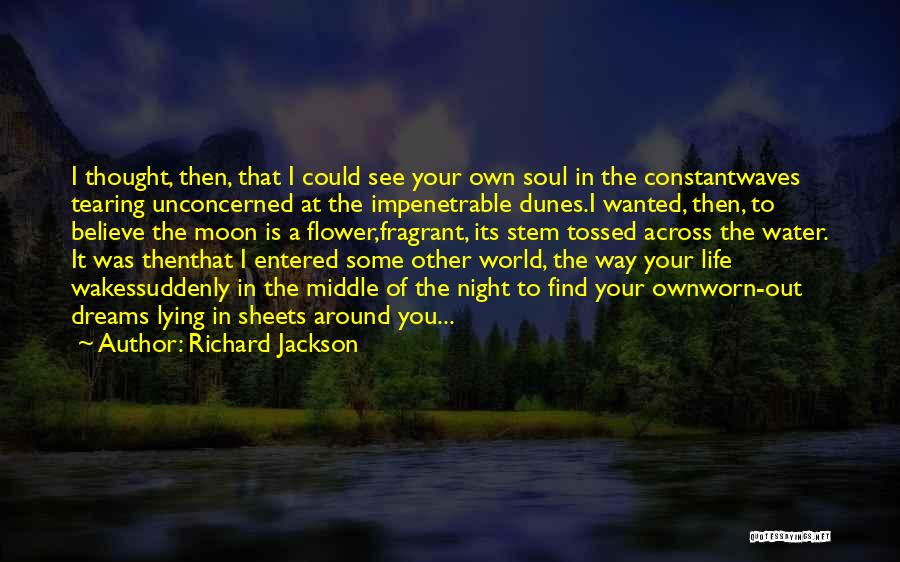 Richard Jackson Quotes: I Thought, Then, That I Could See Your Own Soul In The Constantwaves Tearing Unconcerned At The Impenetrable Dunes.i Wanted,