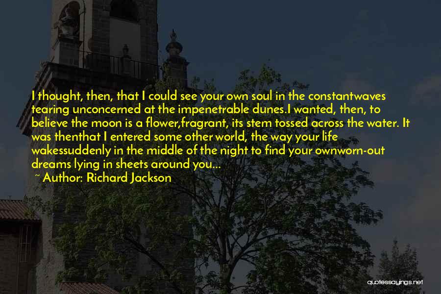 Richard Jackson Quotes: I Thought, Then, That I Could See Your Own Soul In The Constantwaves Tearing Unconcerned At The Impenetrable Dunes.i Wanted,