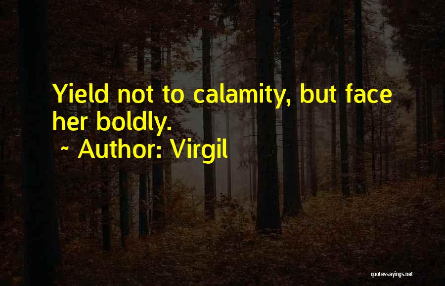 Virgil Quotes: Yield Not To Calamity, But Face Her Boldly.