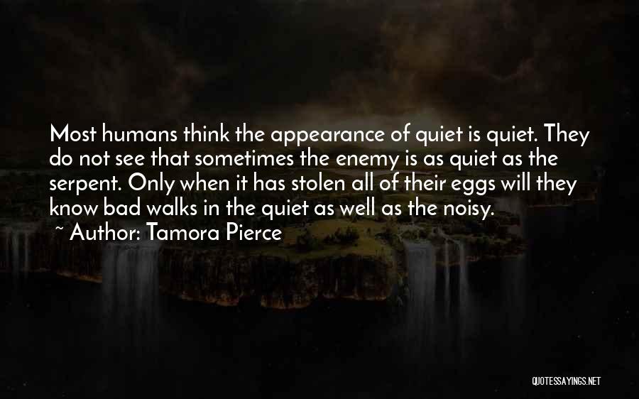 Tamora Pierce Quotes: Most Humans Think The Appearance Of Quiet Is Quiet. They Do Not See That Sometimes The Enemy Is As Quiet