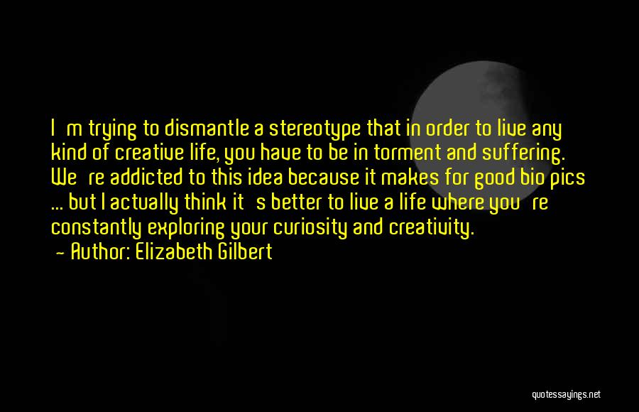 Elizabeth Gilbert Quotes: I'm Trying To Dismantle A Stereotype That In Order To Live Any Kind Of Creative Life, You Have To Be