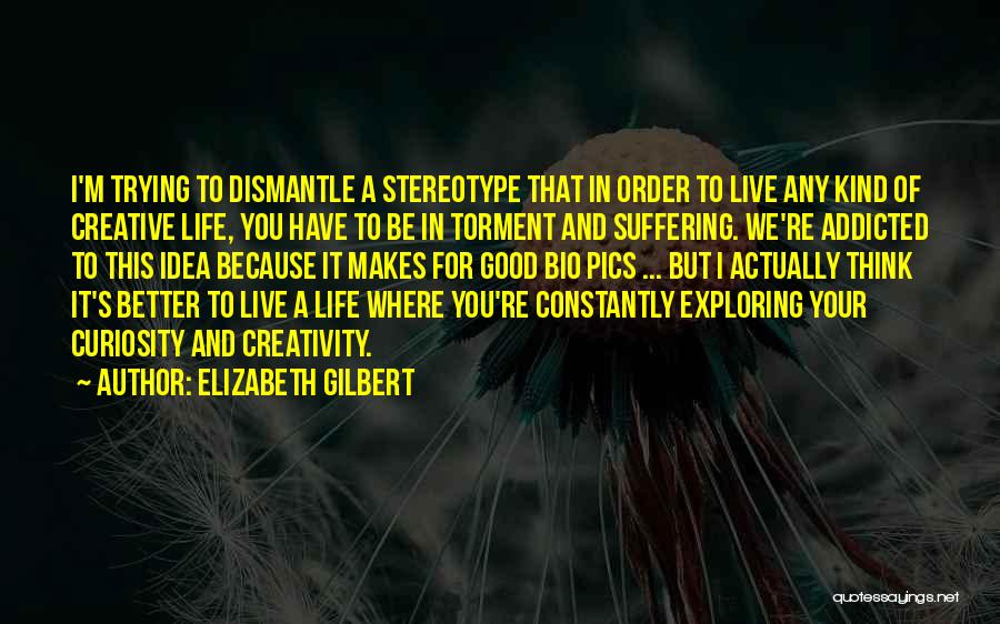 Elizabeth Gilbert Quotes: I'm Trying To Dismantle A Stereotype That In Order To Live Any Kind Of Creative Life, You Have To Be